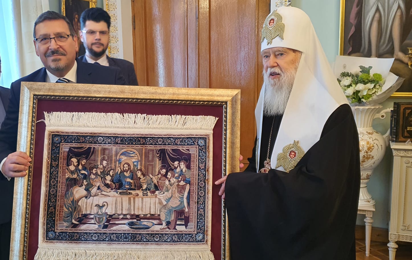 Ambassador Hashem Dajani taking part in the ceremony on the occasion of the 93rd birthday of His Holiness Filaret, The Patriarch of Kyiv And All Rus’-Ukraine