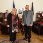 Ambassador Hashem Dajani received at the Embassy`s headquarters H.E. Ambassador Extraordinary and Plenipotentiary of the Republic of Slovenia to Ukraine Mrs. Mateja Prevolsek