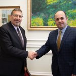 Ambassador Hashem Al-Dajjani met with the Special Representative of Ukraine for the Middle East and Africa, His Excellency Ambassador Maxim Sobh, at the headquarters of the Ministry of Foreign Affairs.